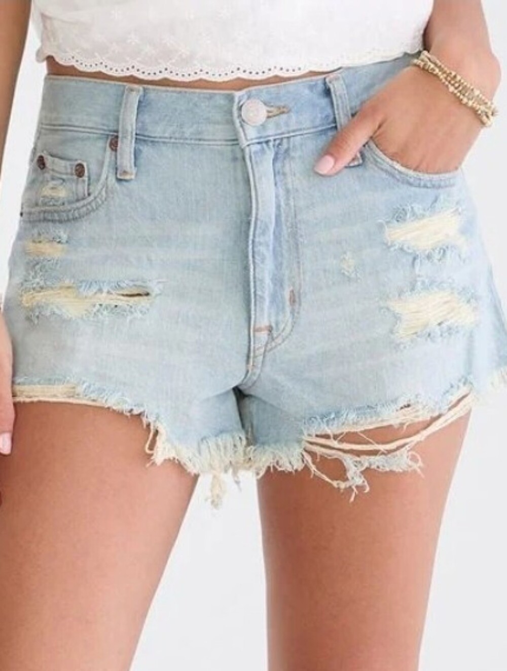 Aeropostale Vintage High Rise Shorty Denim Shorts